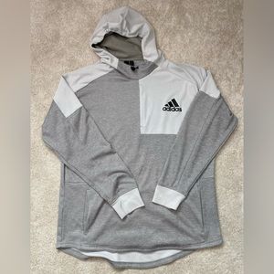 Adidas Jacket Mens Grey Track Running Nylon Hooded